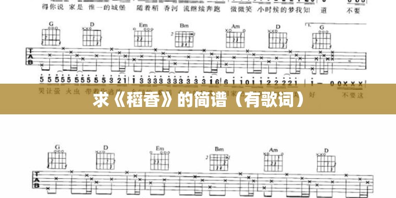 求《稻香》的简谱（有歌词）