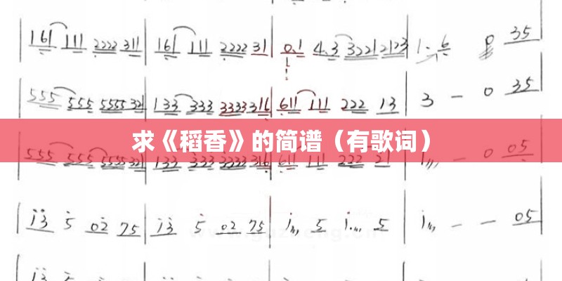 求《稻香》的简谱（有歌词）